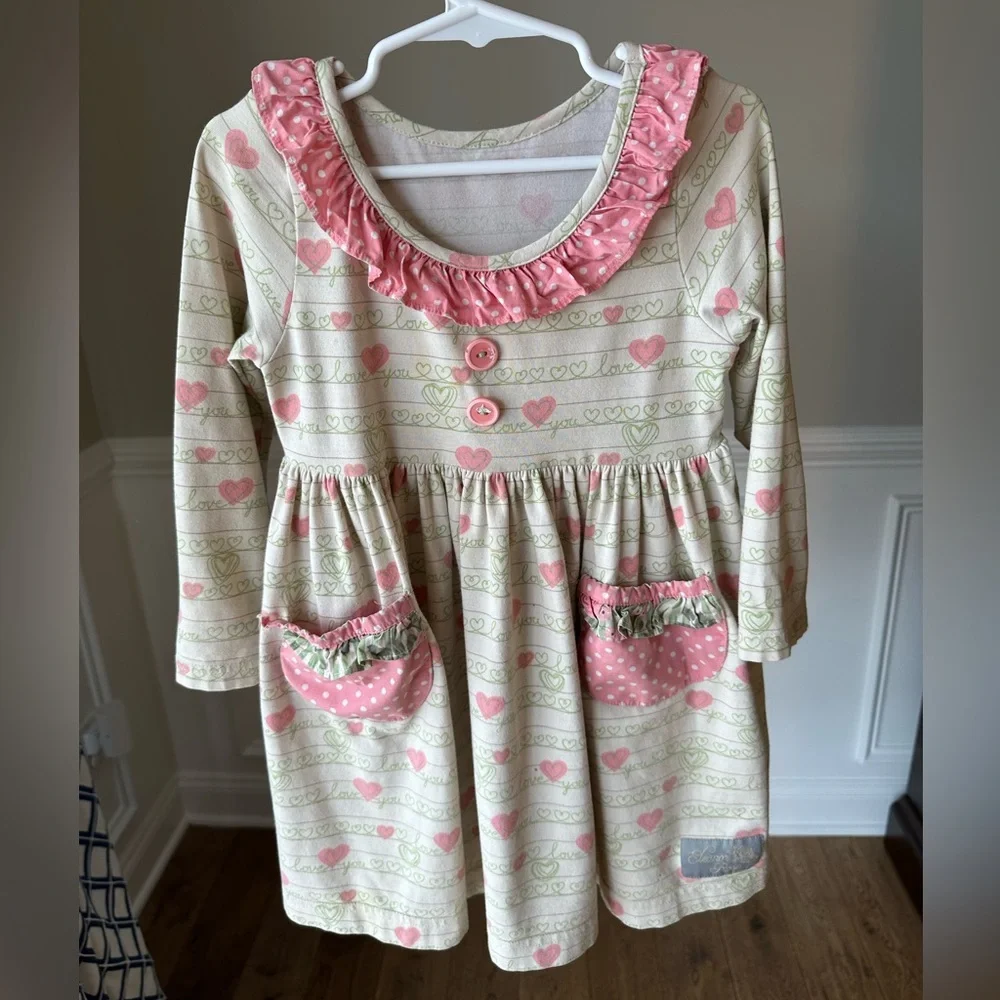 Eleanor Rose Hearts Script Love You Dress size 4-5